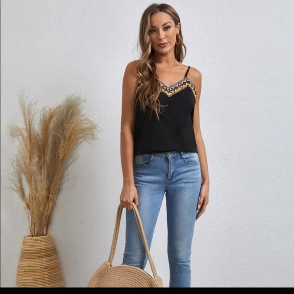 Embroidered Boho Tank - Picture 2 of 8